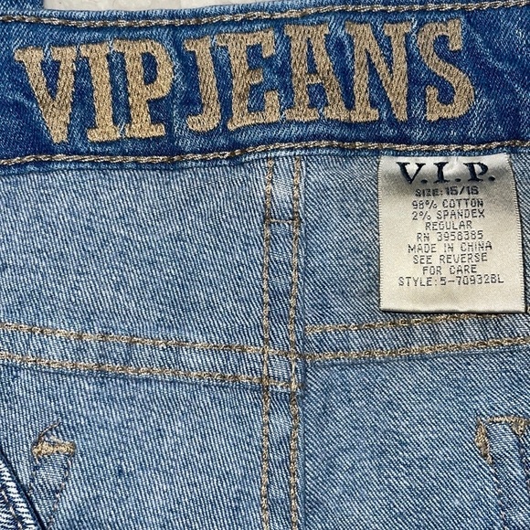 VIP Jeans Denim Studded Side Raw Hem Size 15 / 16 - Picture 4 of 7